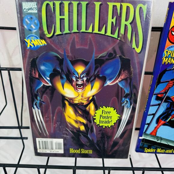 Marvel Chillers Spider-man and the Mark of the Man-Wolf & X-Men Blood Storm Lot - Picture 2 of 6